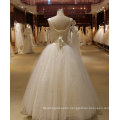 Curve Neckline White Satin/Tulle Wedding Dress